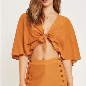 Revolve The East Order Amelie Tie Crop Top Orange Size Large NWT